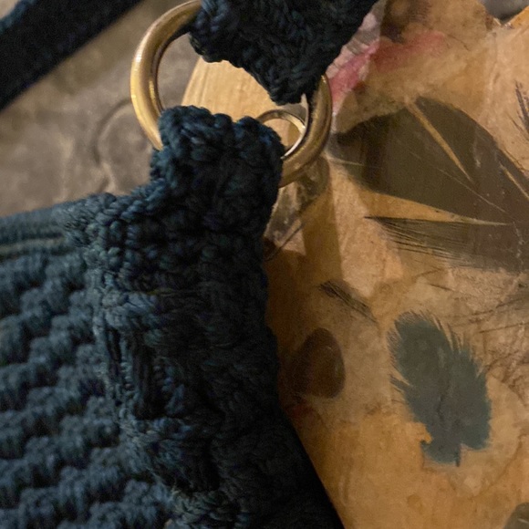 Lina bundle/2 crocheted bags purses tan brown handles - Picture 8 of 14